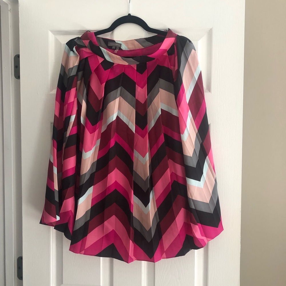 Vince Camuto Pink Black Grey Chevron Pattern Skirt sz. 2 Small